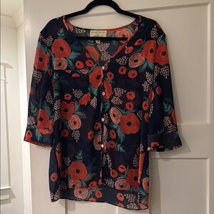 Rifle Paper Co. x Paper Crown Floral Blouse